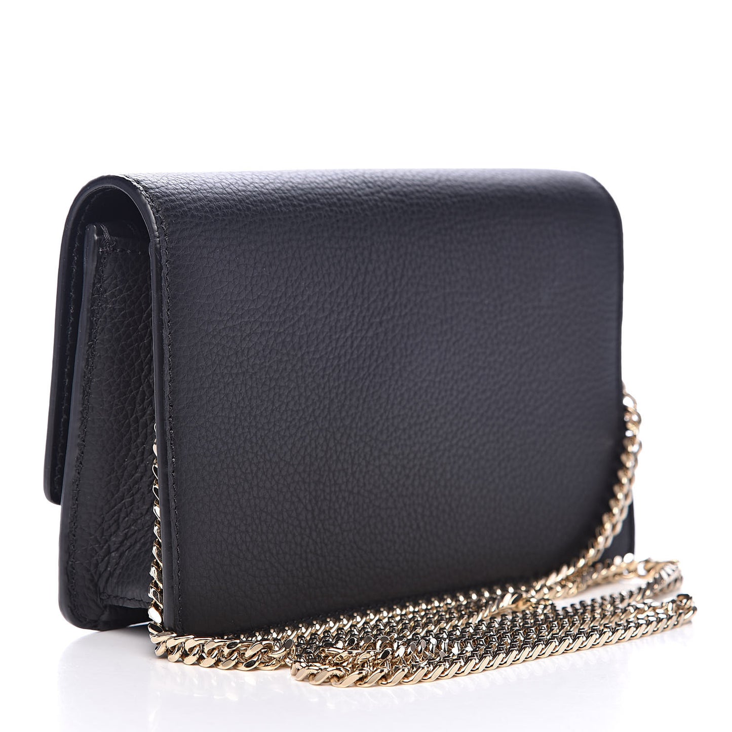 Grained Calfskin Palazzo Chain Evening Bag Black
