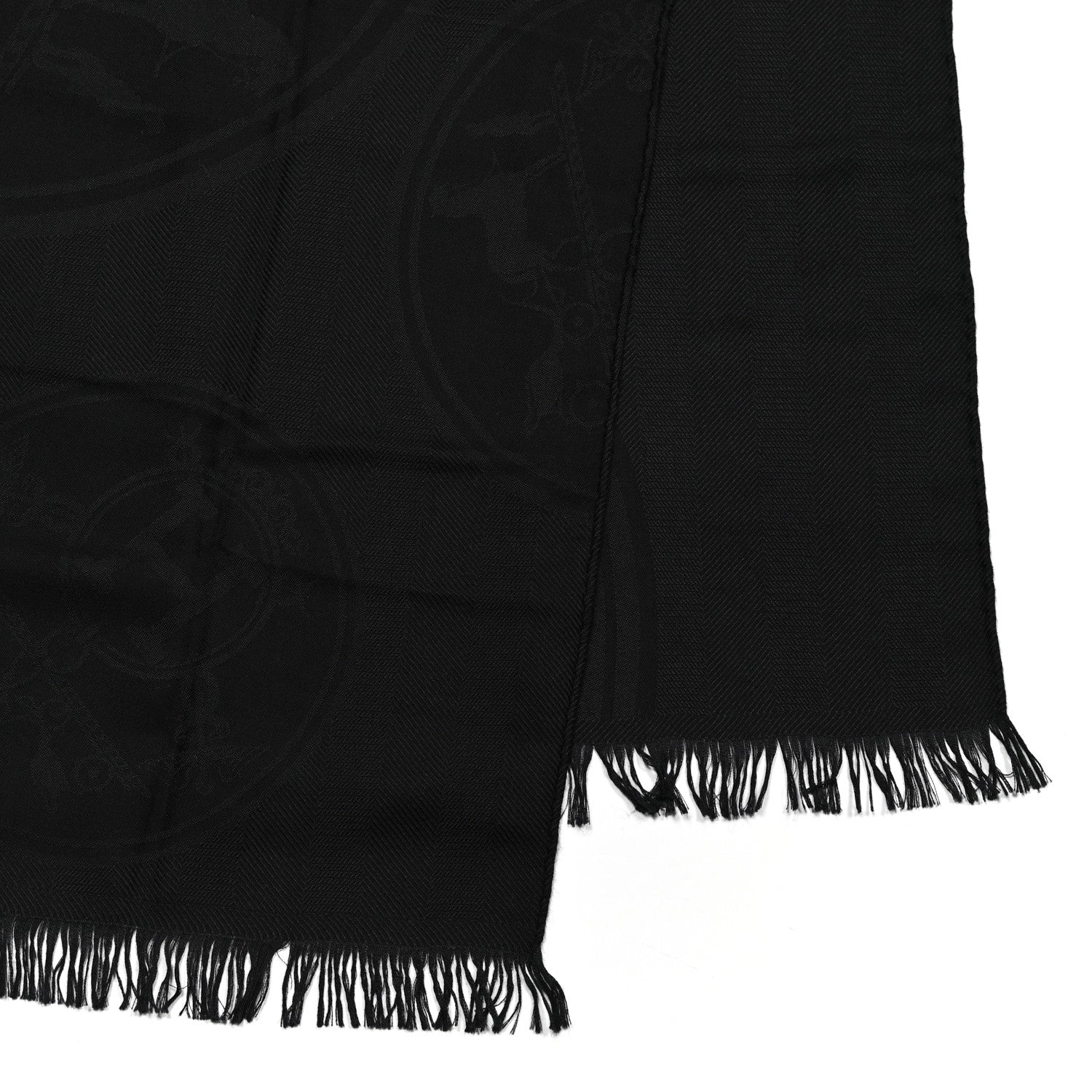 Hermes Cashmere Silk New Libris Stole Black 3 of 4