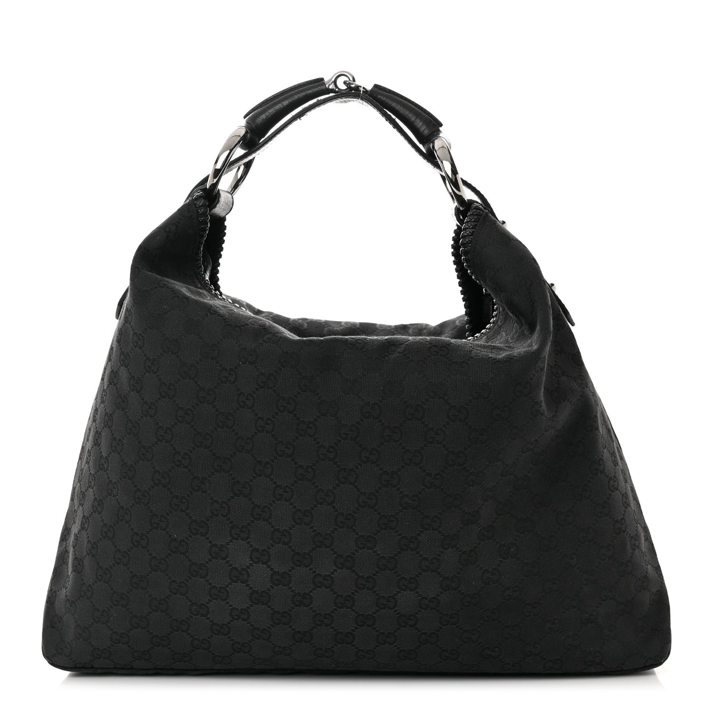 Monogram Large Horsebit Chain Hobo Black
