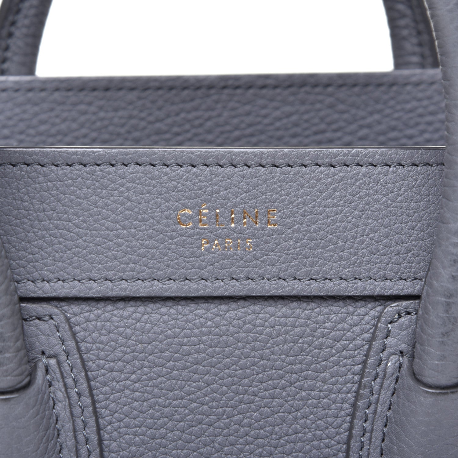 Celine Drummed Calfskin Nano Luggage Kohl 11 of 11
