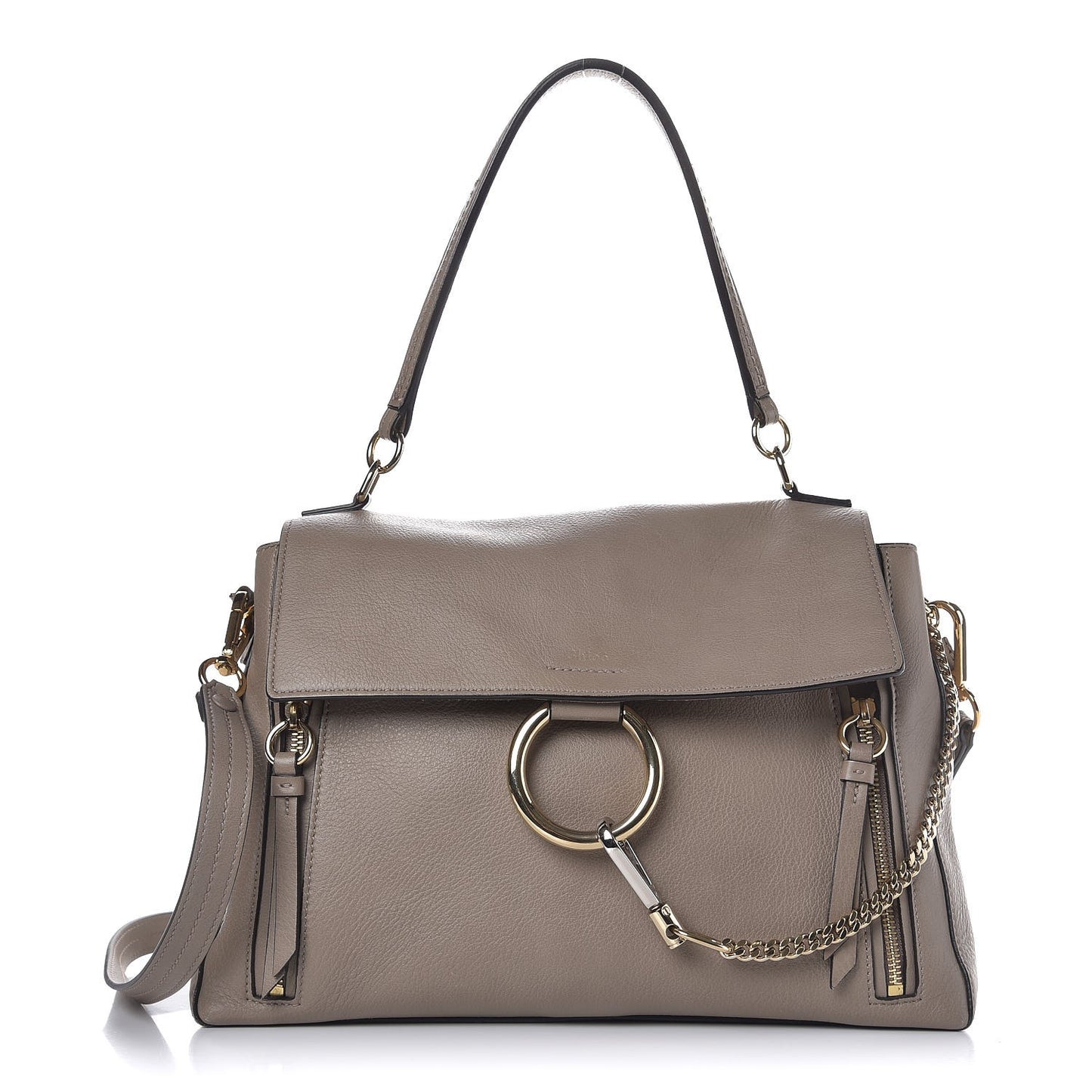 Calfskin Medium Faye Day Shoulder Bag Motty Grey