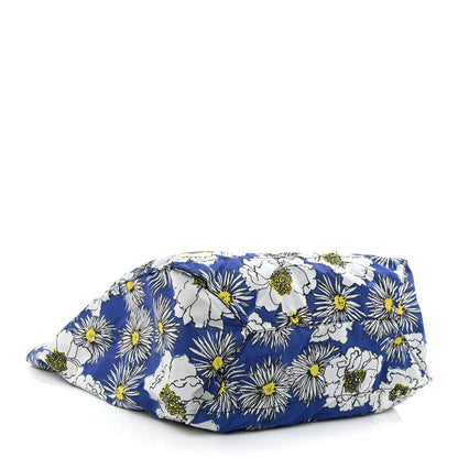 Prada Tessuto Nylon Floral Print BYOBag Shopping Tote Bluette 5 of 13