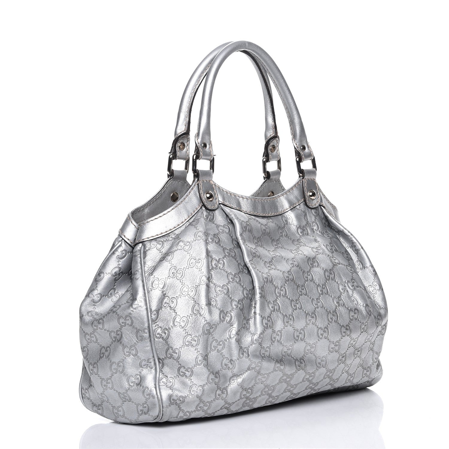 Gucci Guccissima Medium Sukey Tote Silver 3 of 11