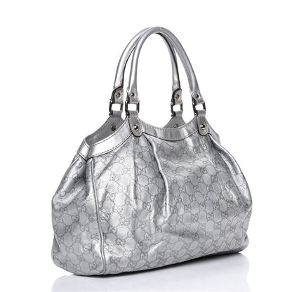 Gucci Guccissima Medium Sukey Tote Silver 3 of 11