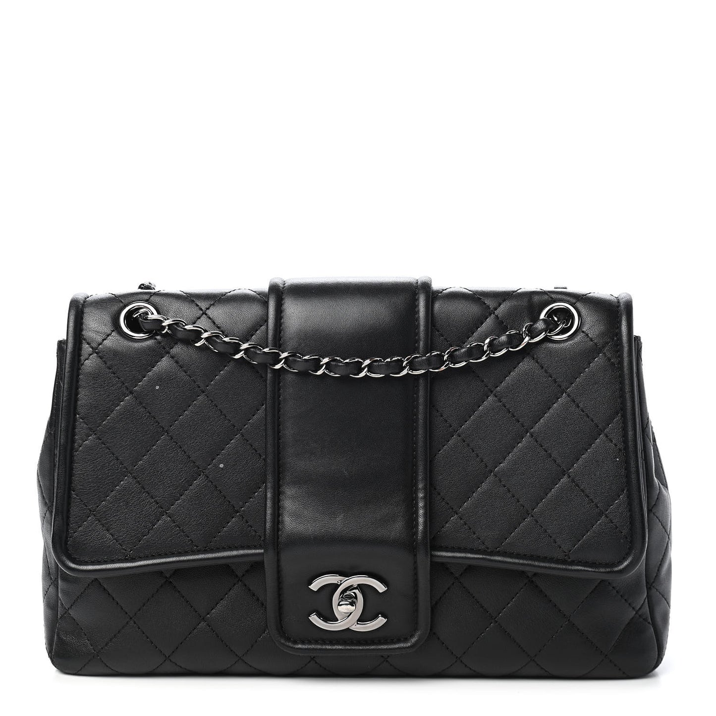 Lambskin Quilted Elementary Chic Flap Black