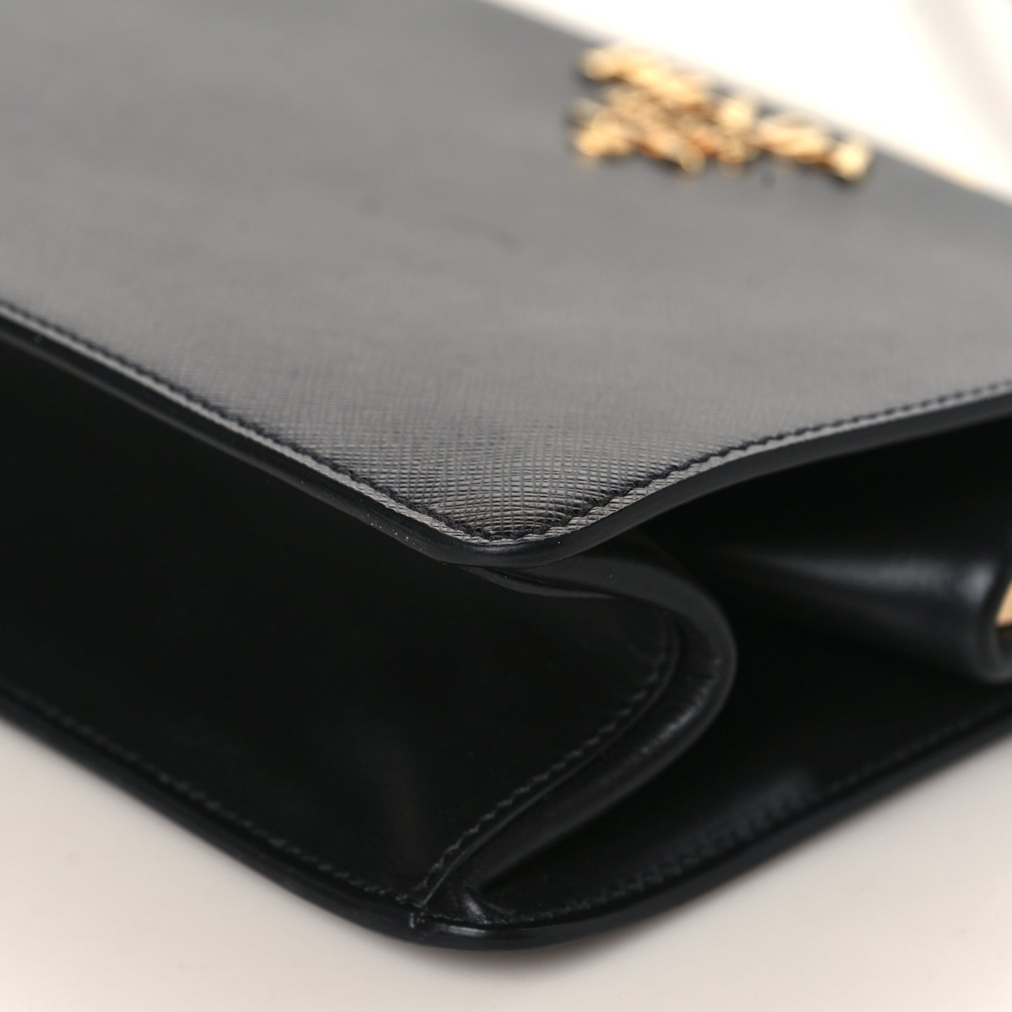 Saffiano City Calfskin Light Frame Bag Black