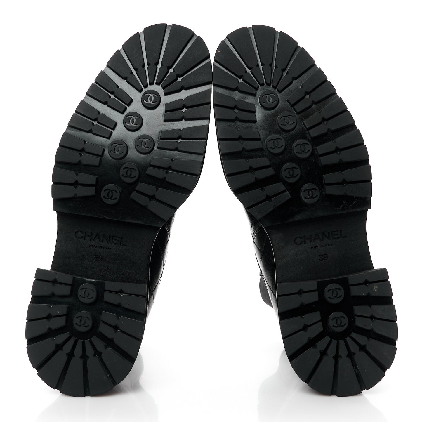 Calfskin Patent Cap Toe Quilted Short Boots 39 Black