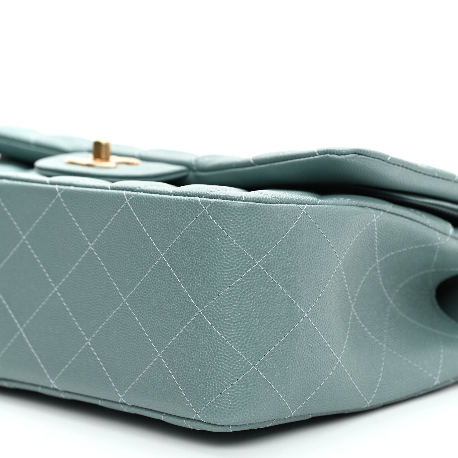 Chanel Iridescent Caviar Quilted Jumbo Double Flap Light Blue 9 of 11