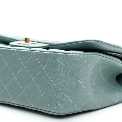 Chanel Iridescent Caviar Quilted Jumbo Double Flap Light Blue 9 of 11
