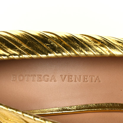 Bottega Veneta Metallic Bark Nappa Almond Pumps 37 Gold 7 of 8