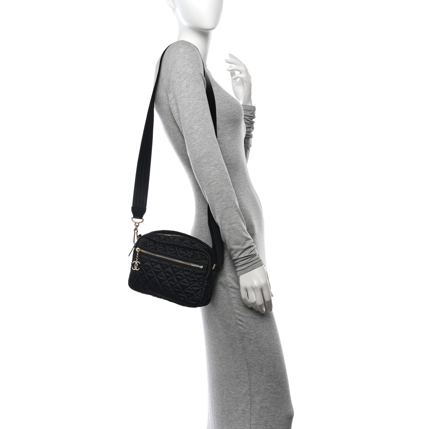 Chanel Satin Quilted Paris-Hamburg Camera Bag Black 2 of 10