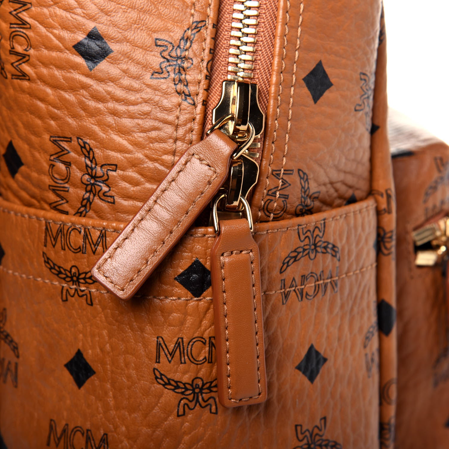 MCM Visetos Medium Stark Backpack Cognac 13 of 16