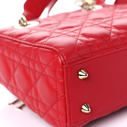 Christian Dior Lambskin Cannage Small Lucky Badges My Lady Dior Red 9 of 12