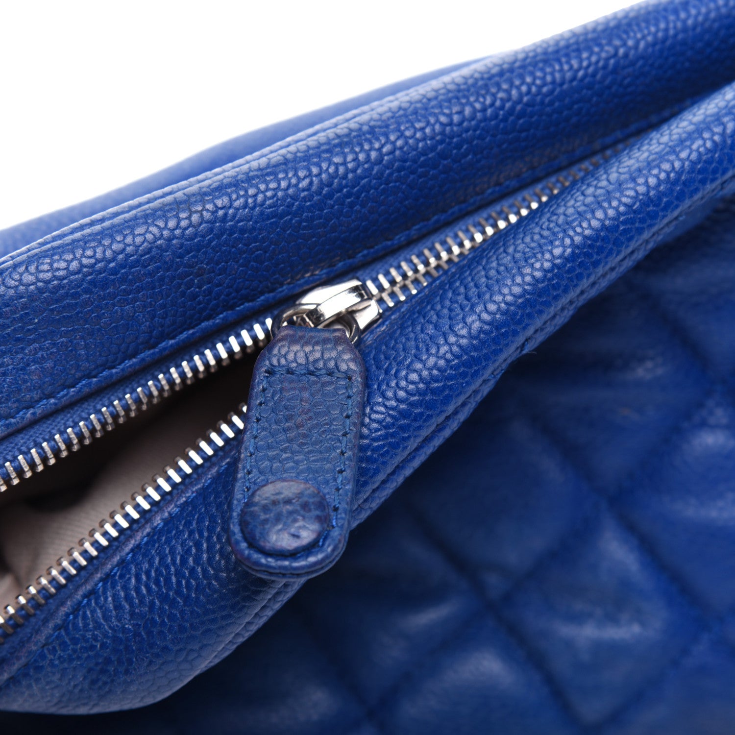 Chanel Caviar Quilted Jumbo Easy Flap Blue 22 of 35