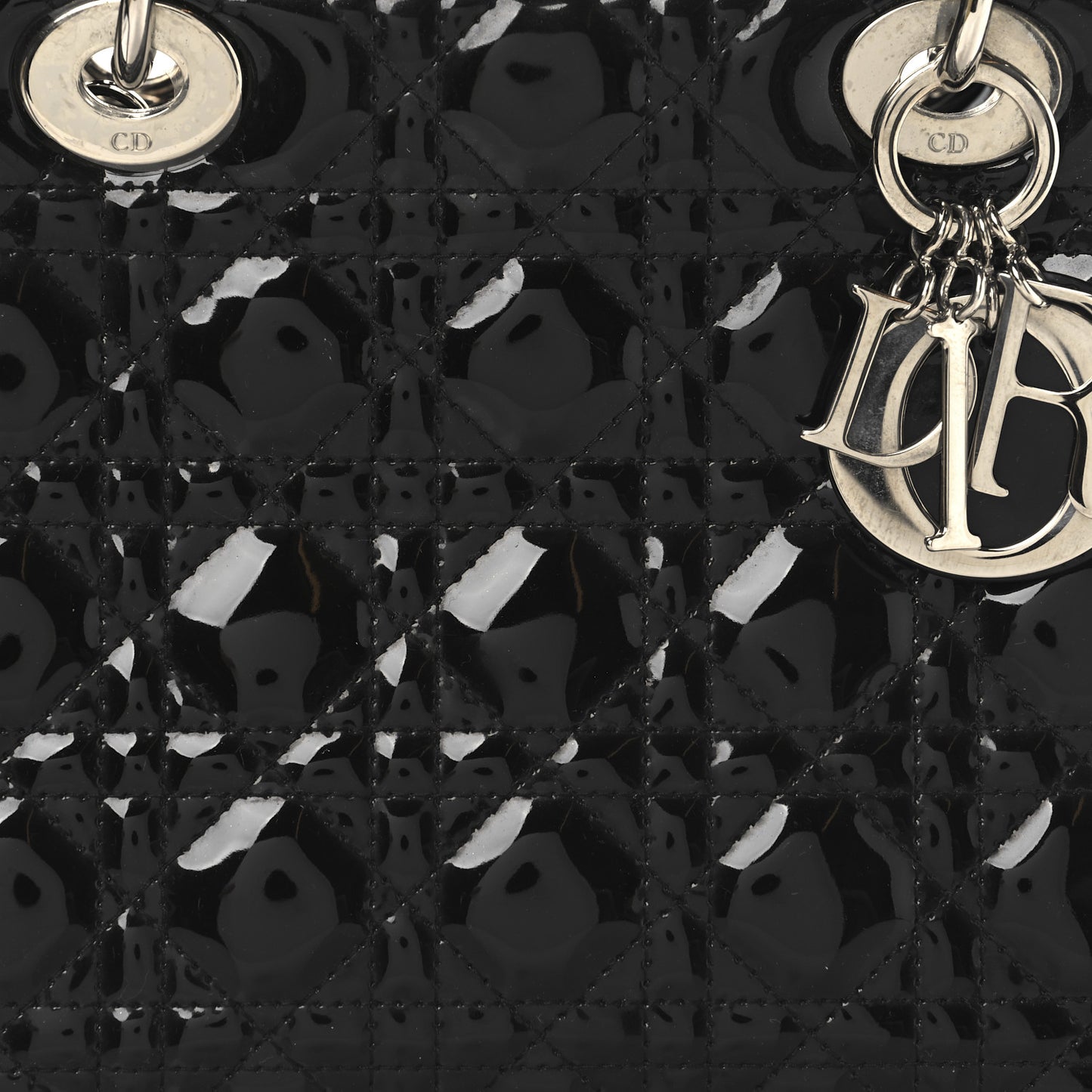 Patent Cannage Medium Lady Dior Black