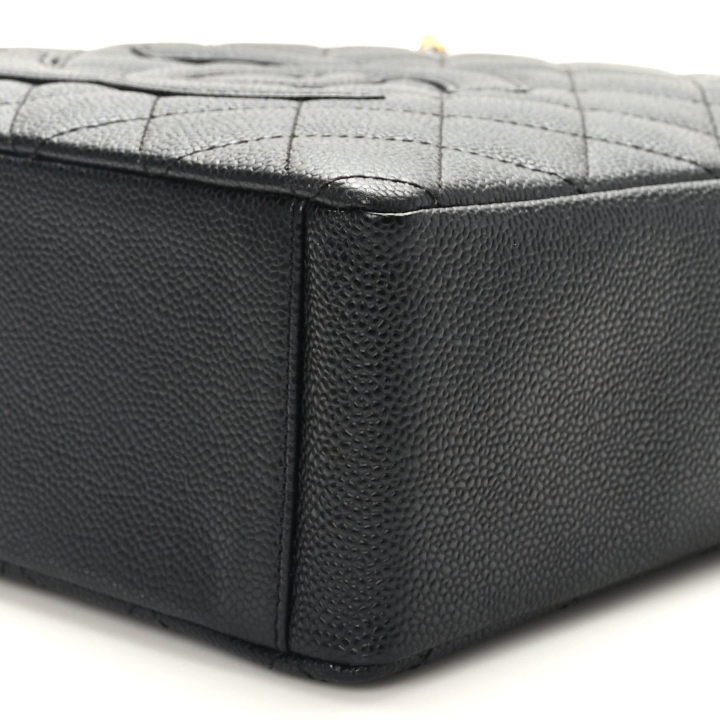 Caviar Quilted Petit Shopping Tote PST Black