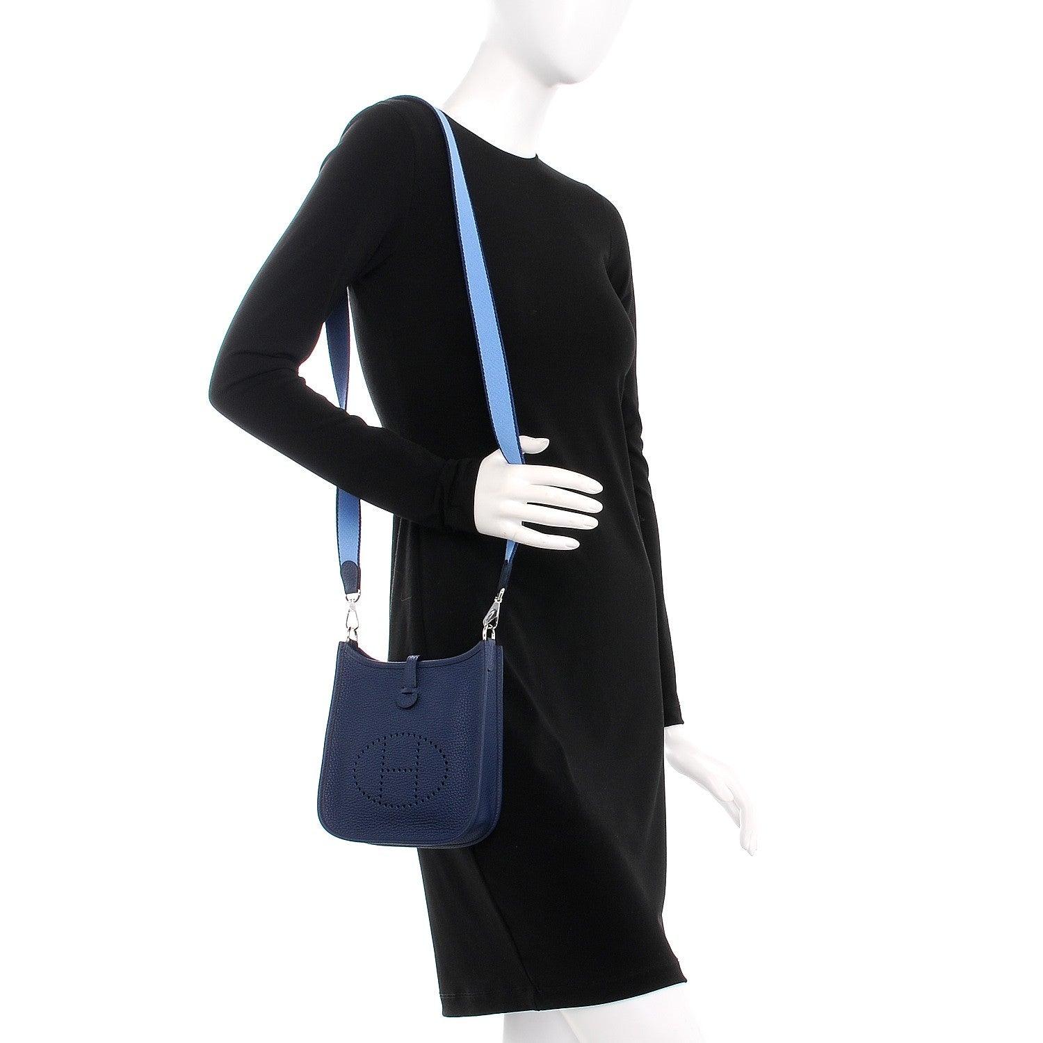 Hermes Taurillon Clemence Amazone Evelyne TPM Bleu Saphir Paradis 2 of 8