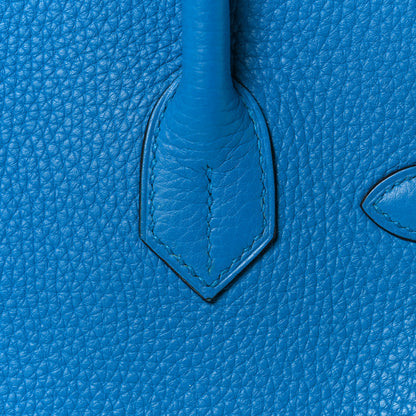 Hermes Taurillon Clemence Birkin 30 Bleu Zanzibar 8 of 41