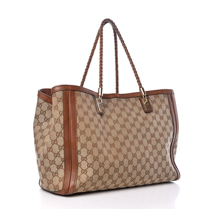 Gucci Monogram Cellarius Calfskin Medium Bella Tote Beige Ebony Cuir 3 of 20