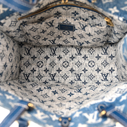 Louis Vuitton Monogram Jacquard Denim Onthego MM Bleu 5 of 12