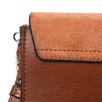 Chloe Suede Calfskin Mini Faye Shoulder Bag Tobacco 11 of 11