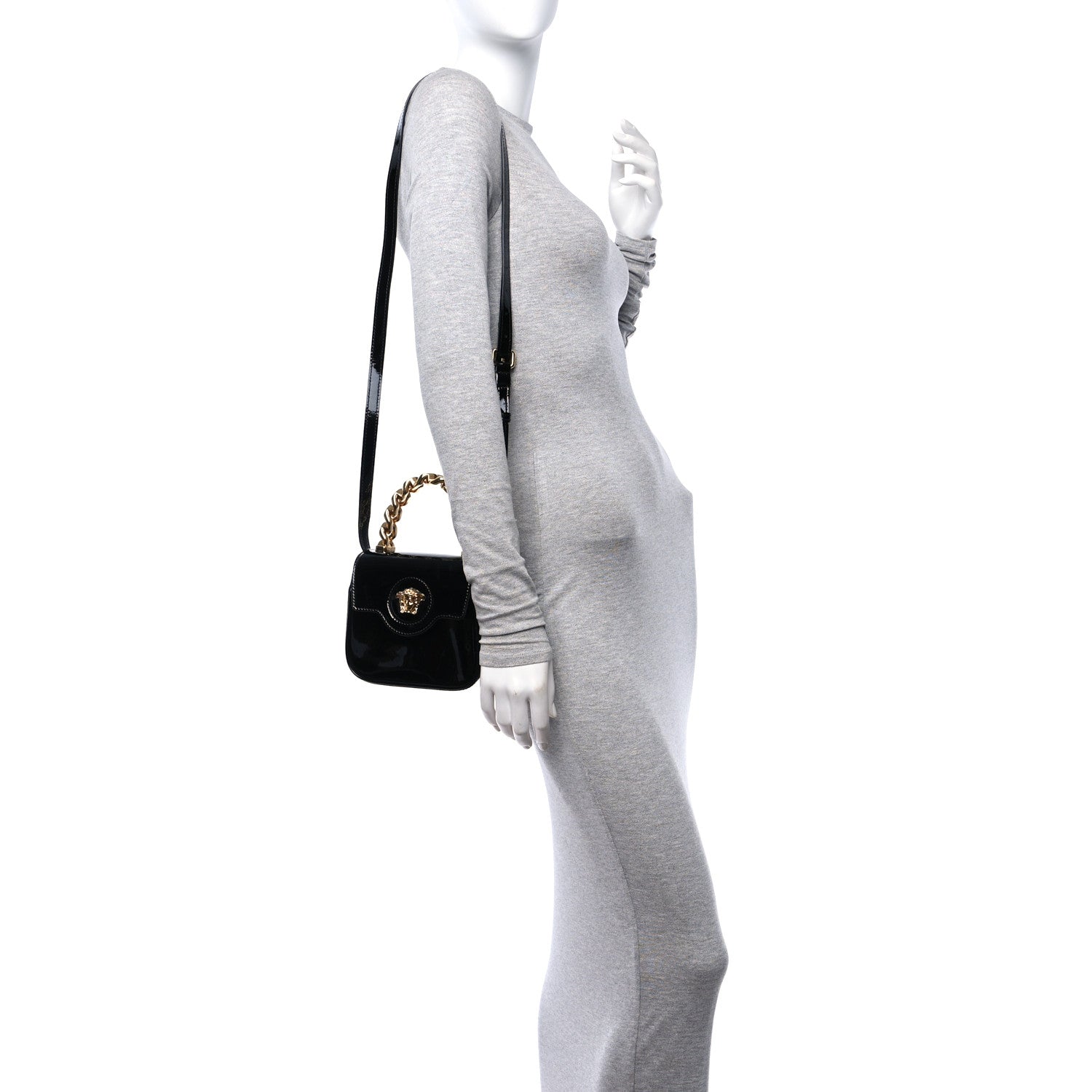 Versace Patent Mini La Medusa Bag Black 2 of 11