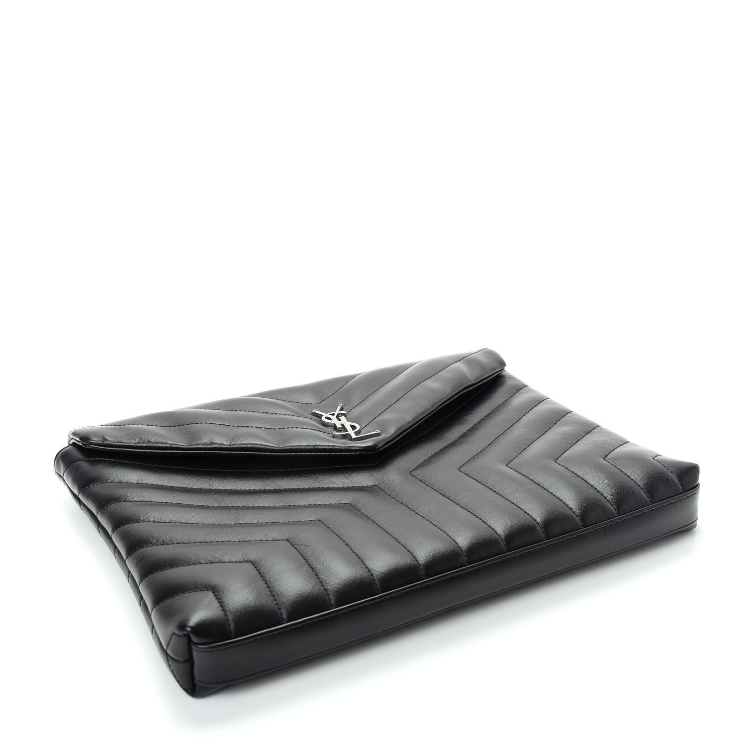 Saint Laurent Calfskin Y Quilted Monogram Loulou Document Holder Black 4 of 7