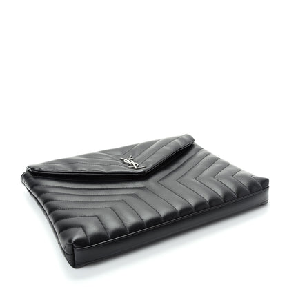 Saint Laurent Calfskin Y Quilted Monogram Loulou Document Holder Black 4 of 7
