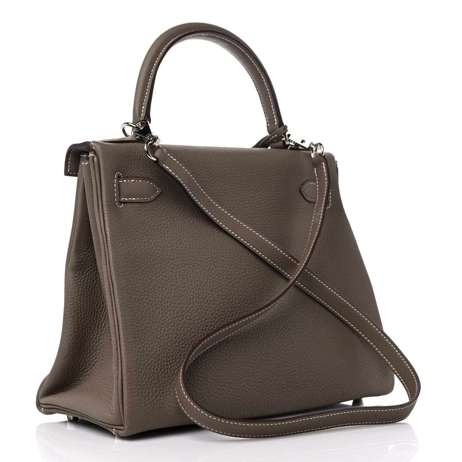 Hermes Togo Kelly Retourne 28 Etoupe 4 of 11