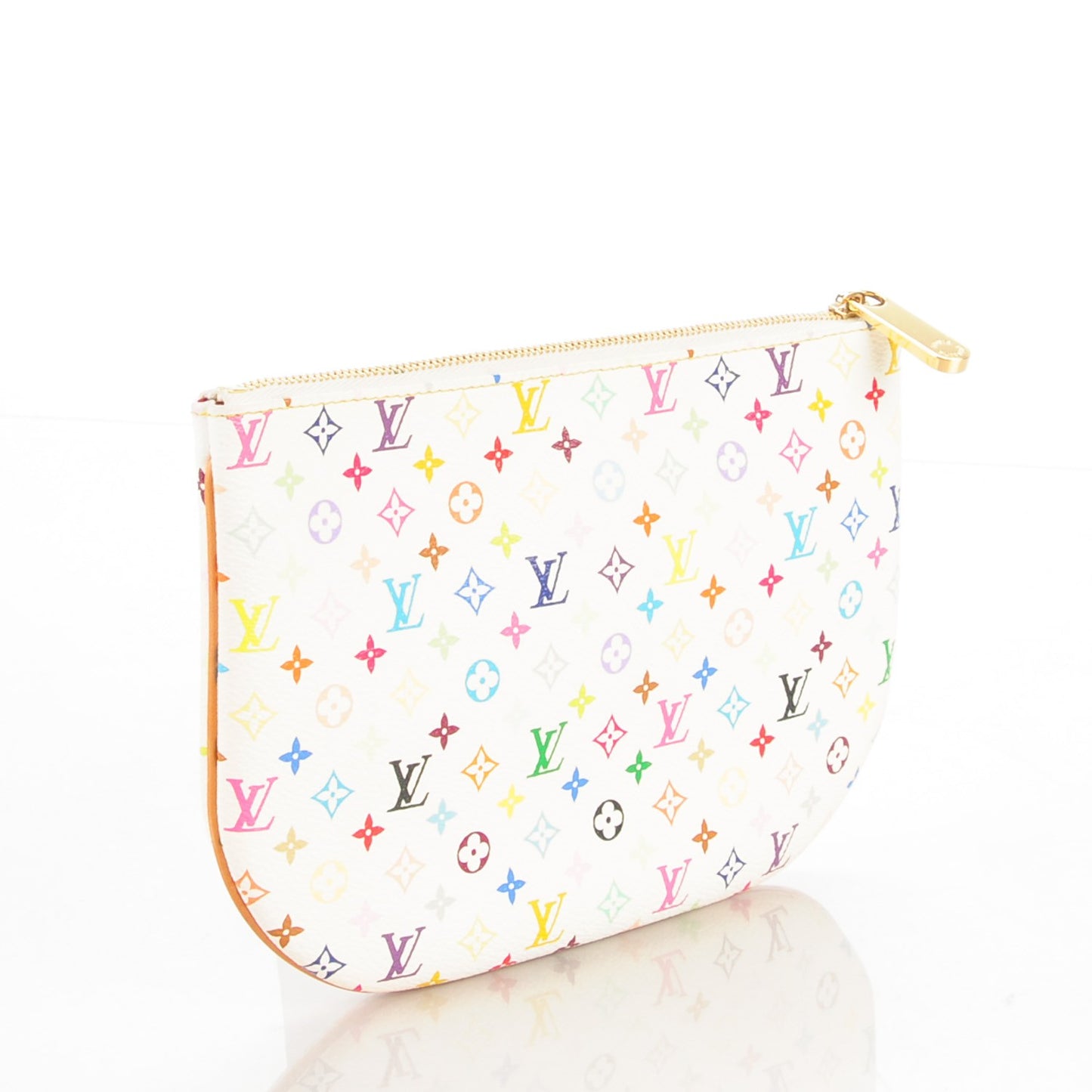 Monogram Multicolor Pochette Plate GM White