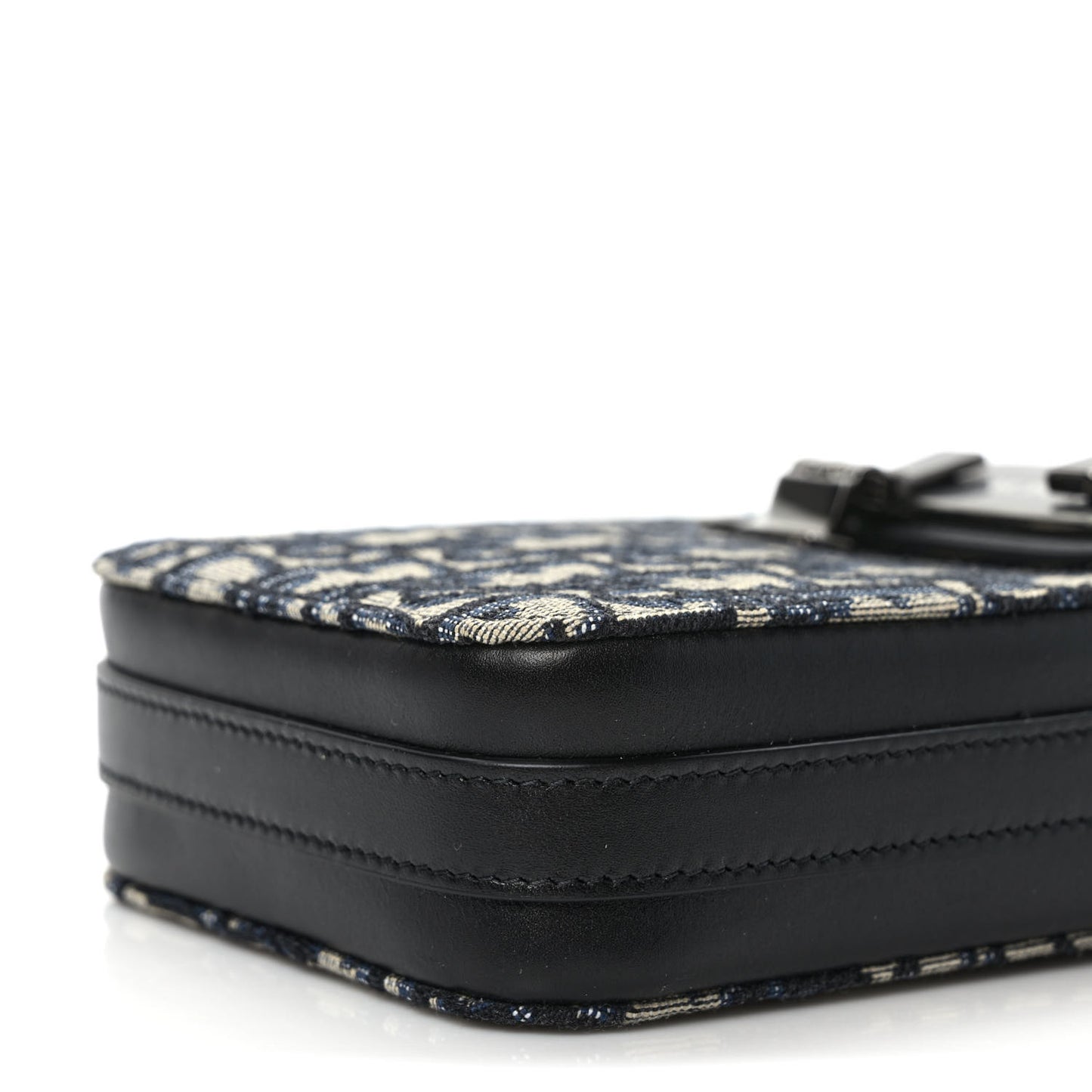 Oblique Calfskin Vertical Pouch Black