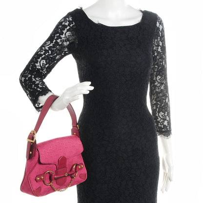 Gucci Monogram Small Horsebit Chain Flap Bag Fuchsia 2 of 7