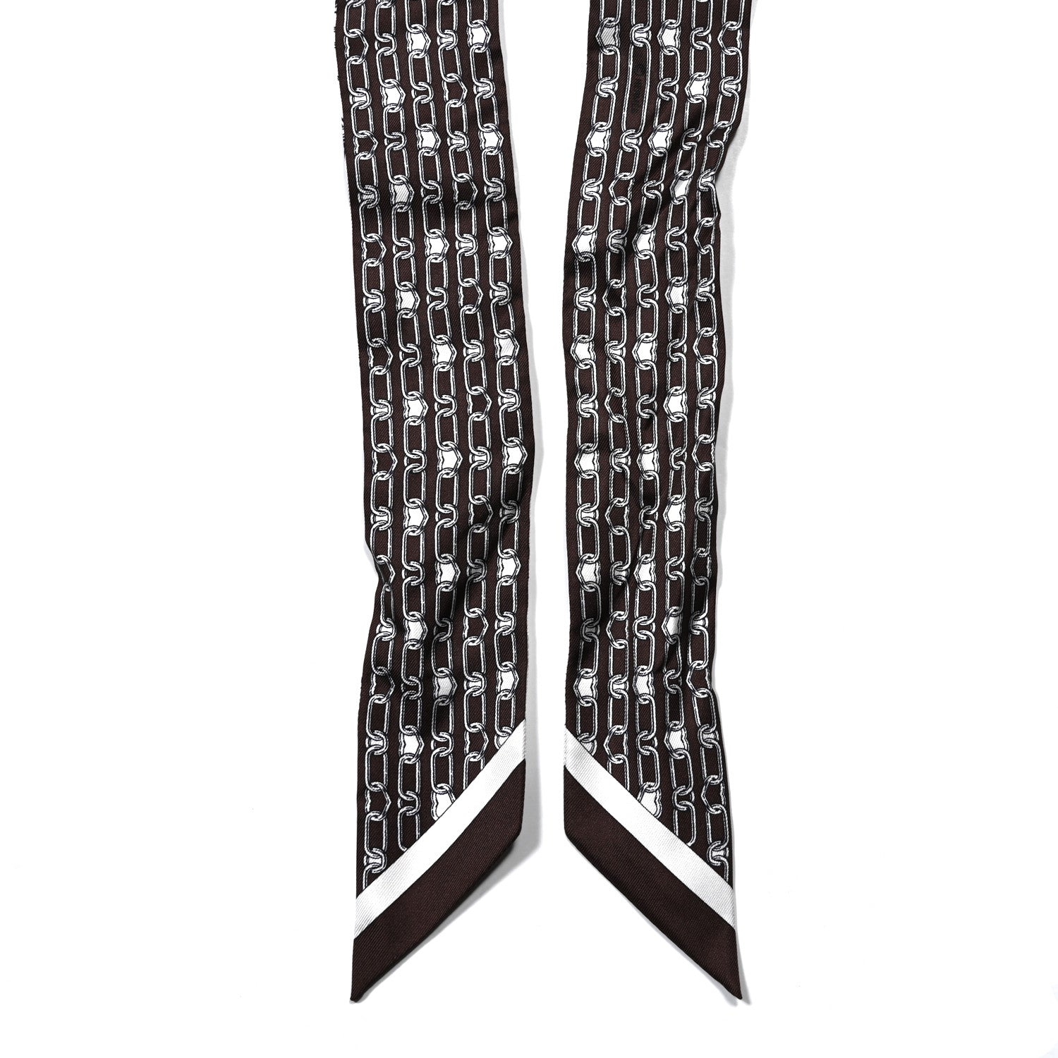 Hermes Silk Effet Kaleidoscope Twilly White Anthracite Marron 2 of 4