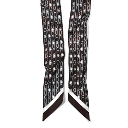 Hermes Silk Effet Kaleidoscope Twilly White Anthracite Marron 2 of 4