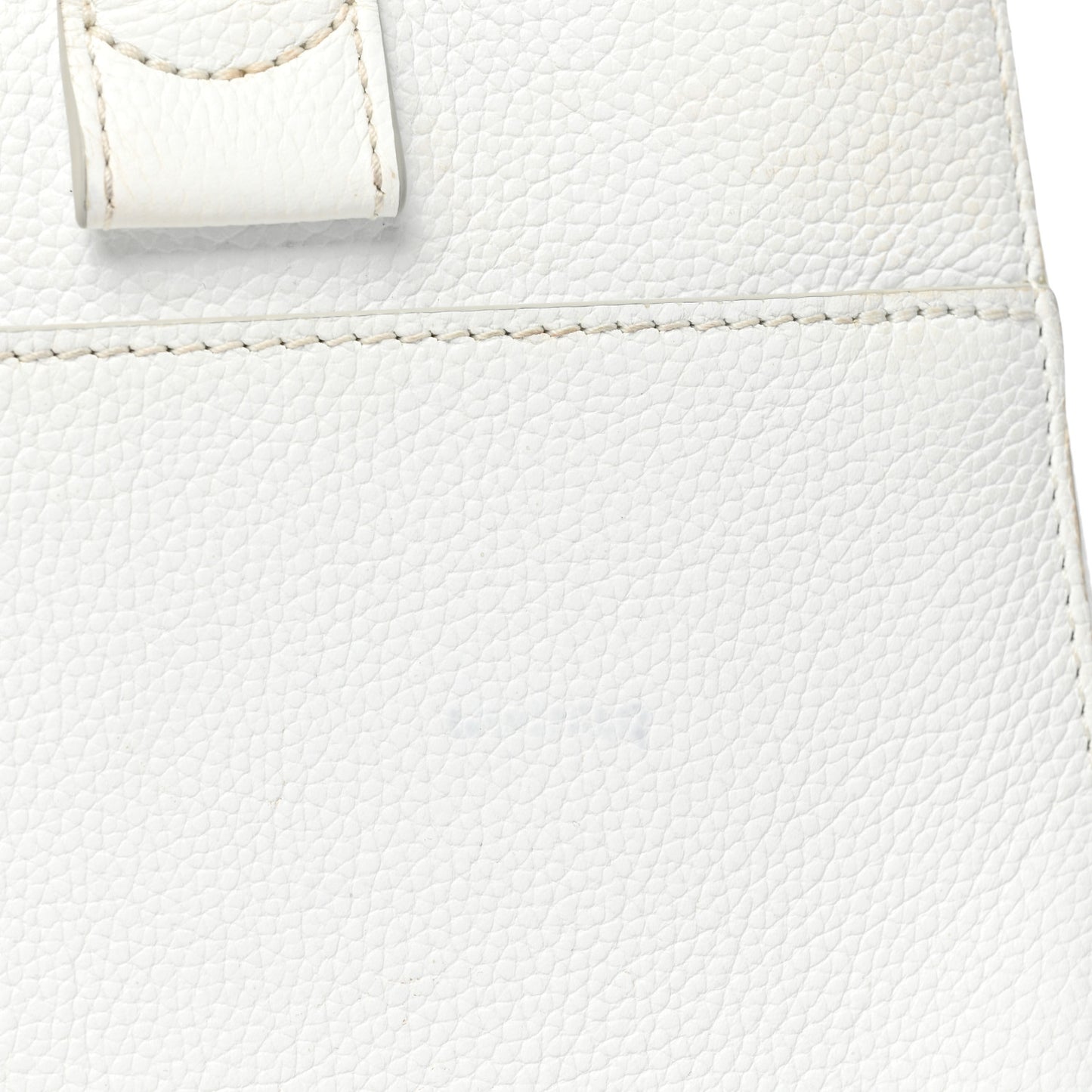 Grained Calfskin Small Neo Executive Shopper Tote White