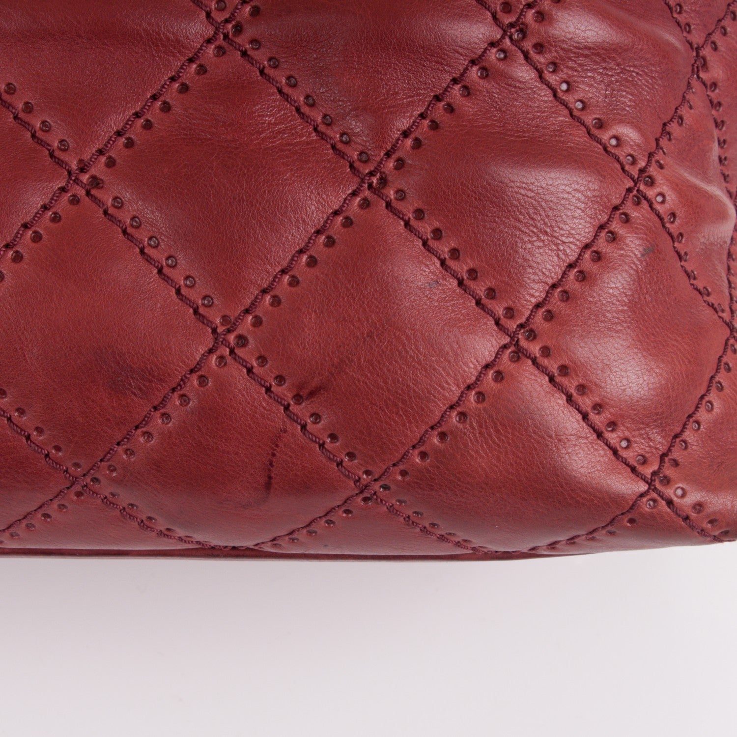 Chanel Calfskin Quilted Medium Retro Chain Tote Red 8 of 9