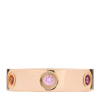 Cartier 18K Pink Gold Sapphire Garnet Amethyst 5.5mm LOVE Ring 55 7.25 1 of 8