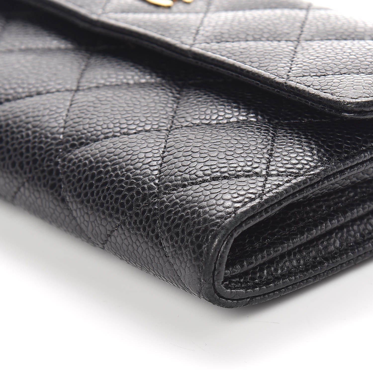 Chanel Caviar Quilted Large Gusset Flap Wallet Black 6 of 12