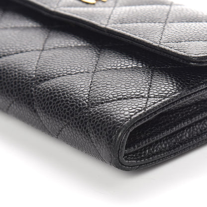 Chanel Caviar Quilted Large Gusset Flap Wallet Black 6 of 12