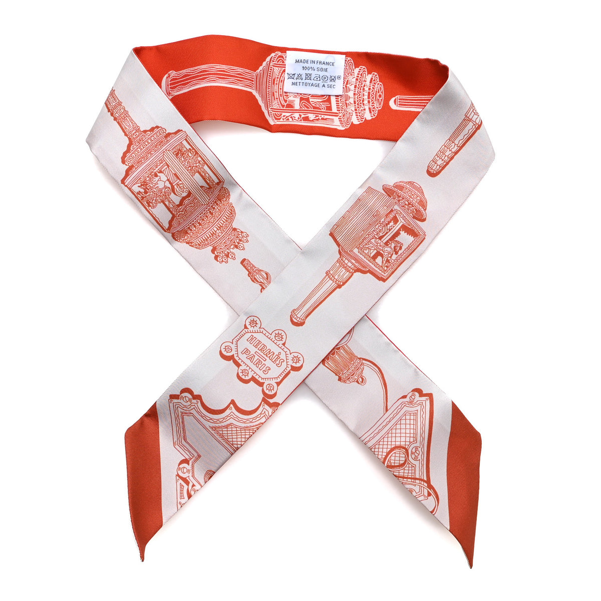 Silk Merveilleuses Lanternes Twilly Gris Perle Rouge White