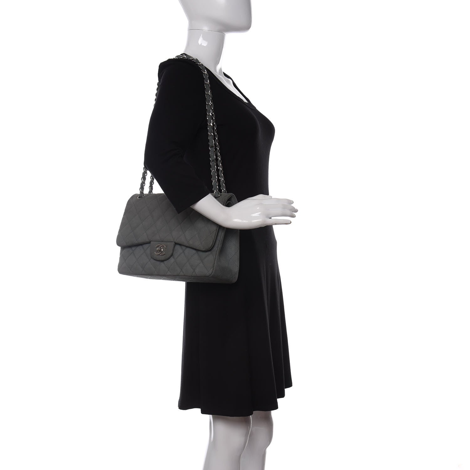 Chanel Iridescent Caviar Quilted Jumbo Double Flap Turquoise 2 of 13