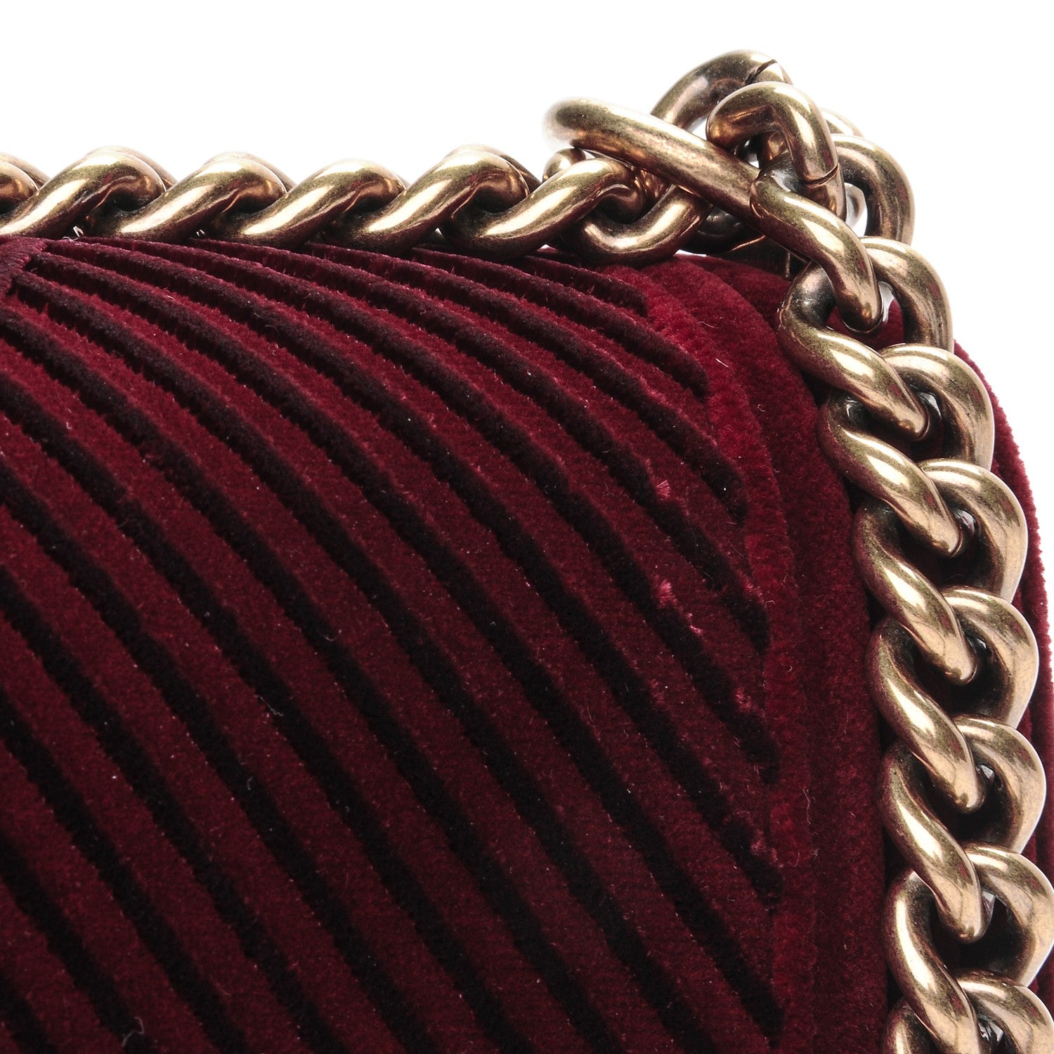 Chanel Velvet Chevron Medium Boy Flap Burgundy 7 of 10