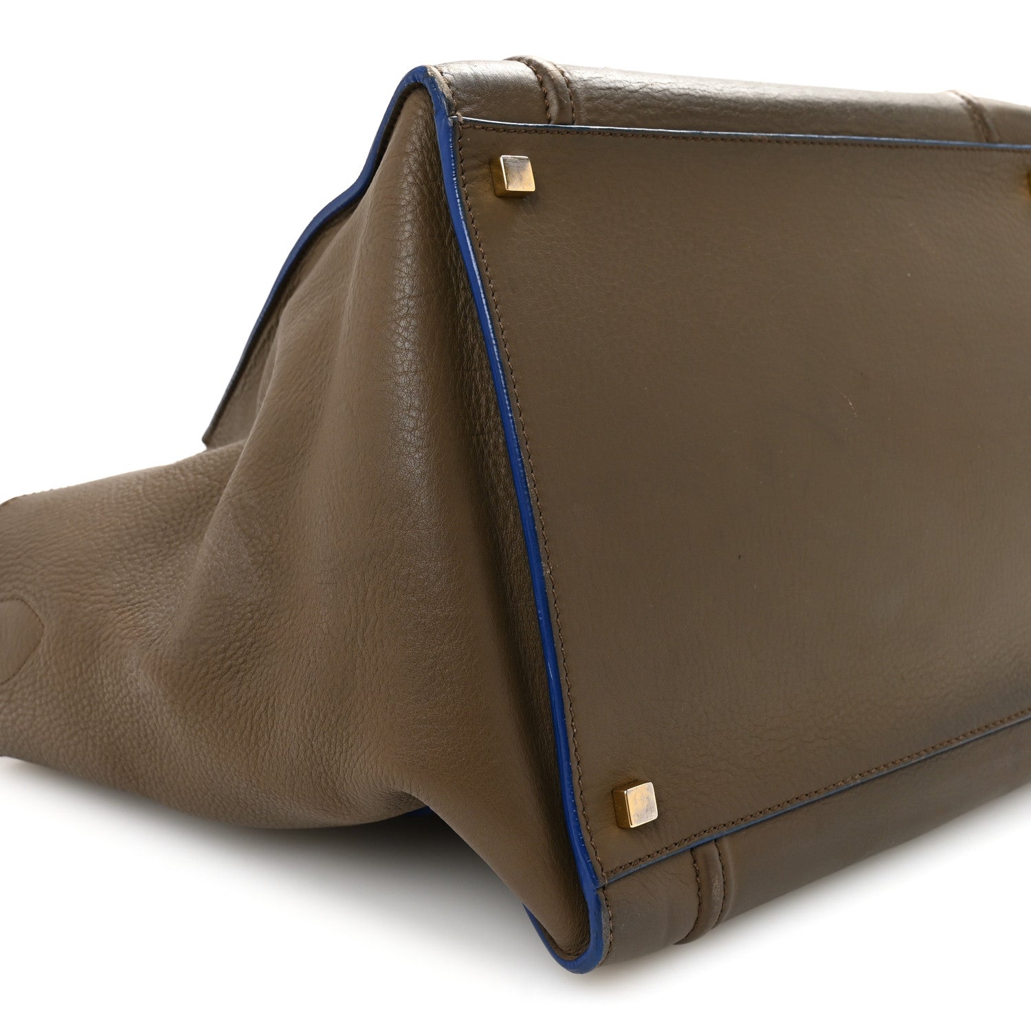 Celine Baby Grained Medium Phantom Luggage Taupe Blue Trim 9 of 10