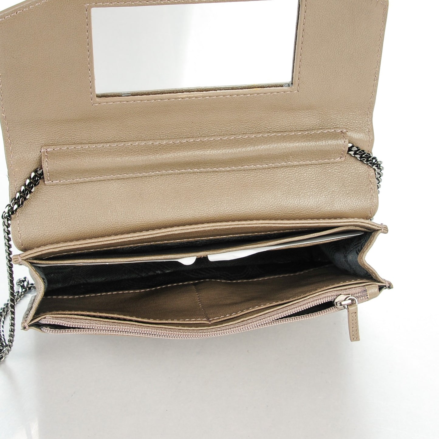 Lambskin PS1 Large Chain Wallet Smoke