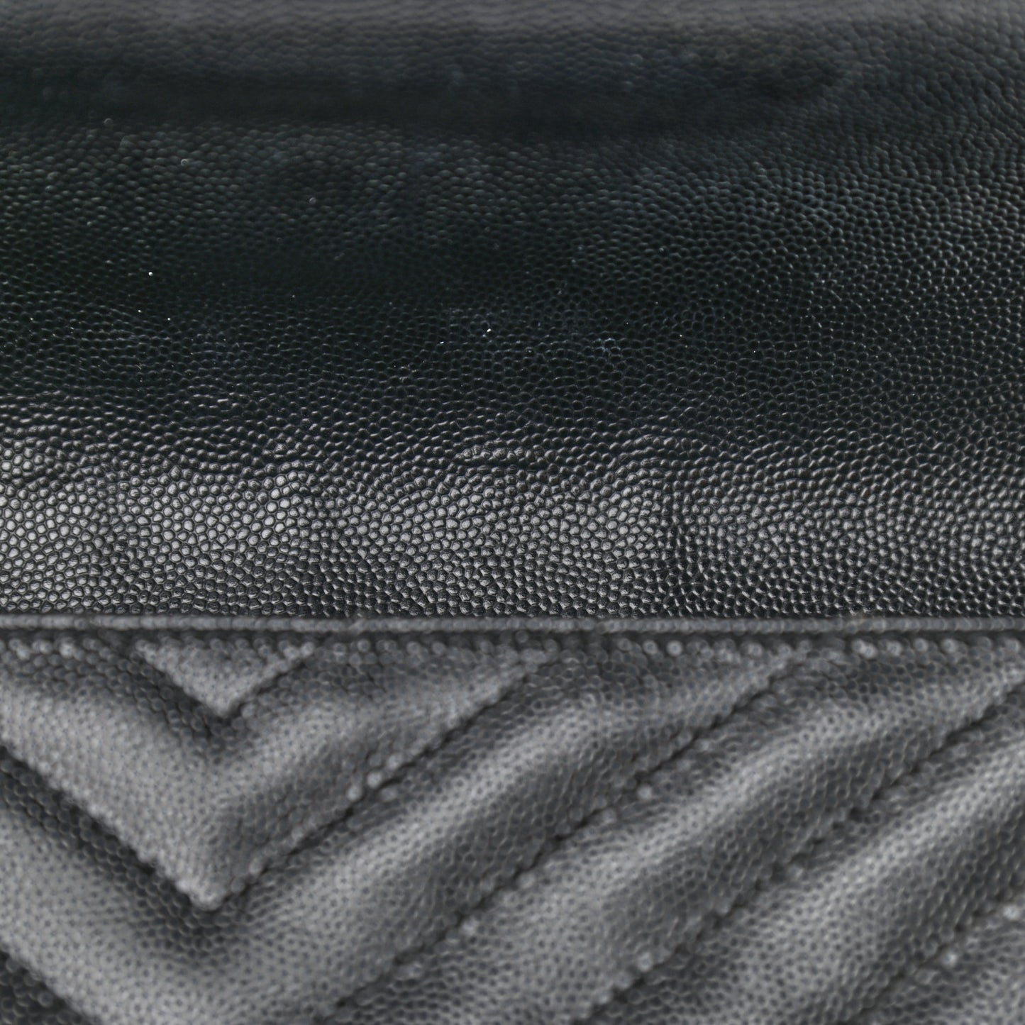 Grain De Poudre Matelasse Chevron Large Monogram Satchel Black