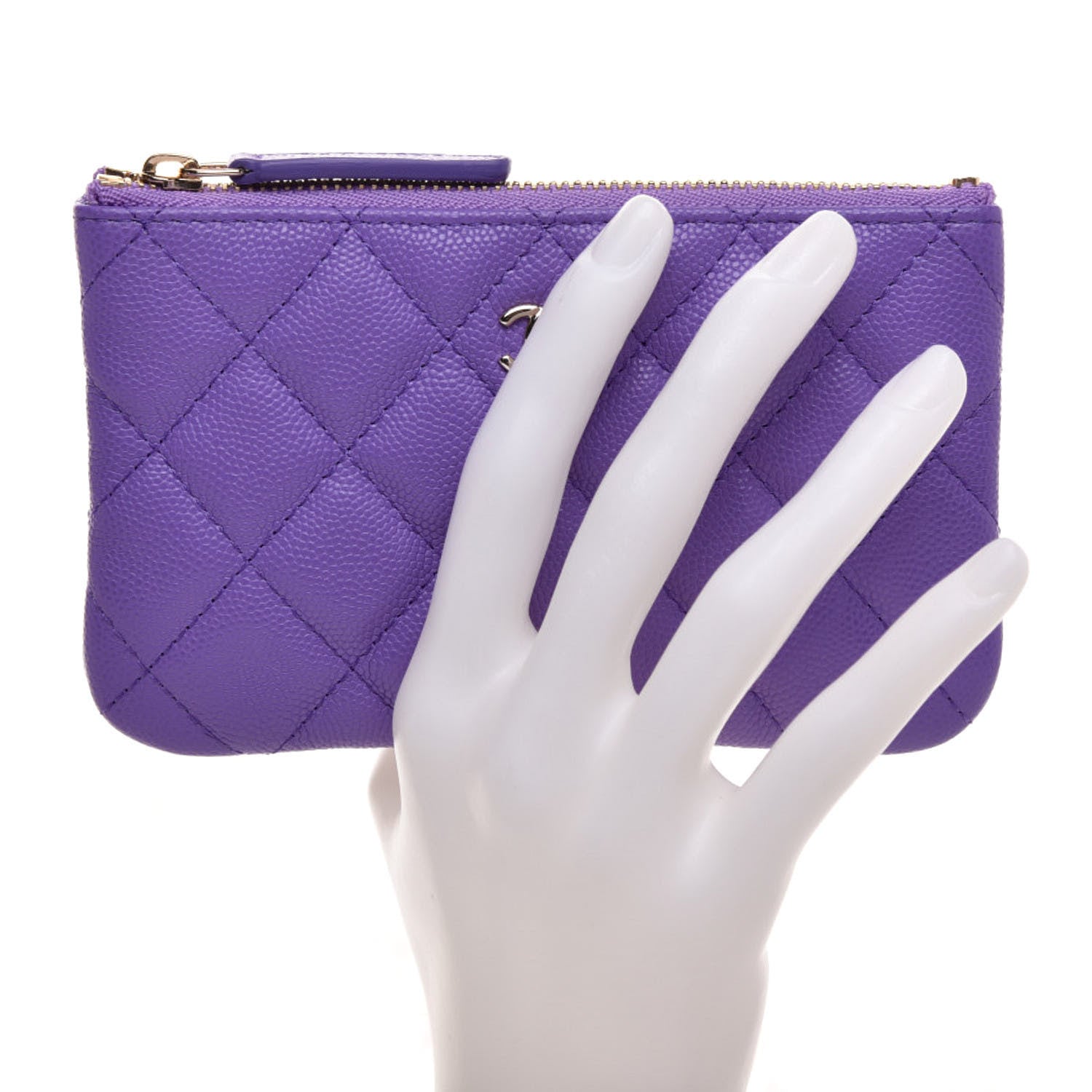 Chanel Caviar Quilted Small Cosmetic Case Purple 2 of 7