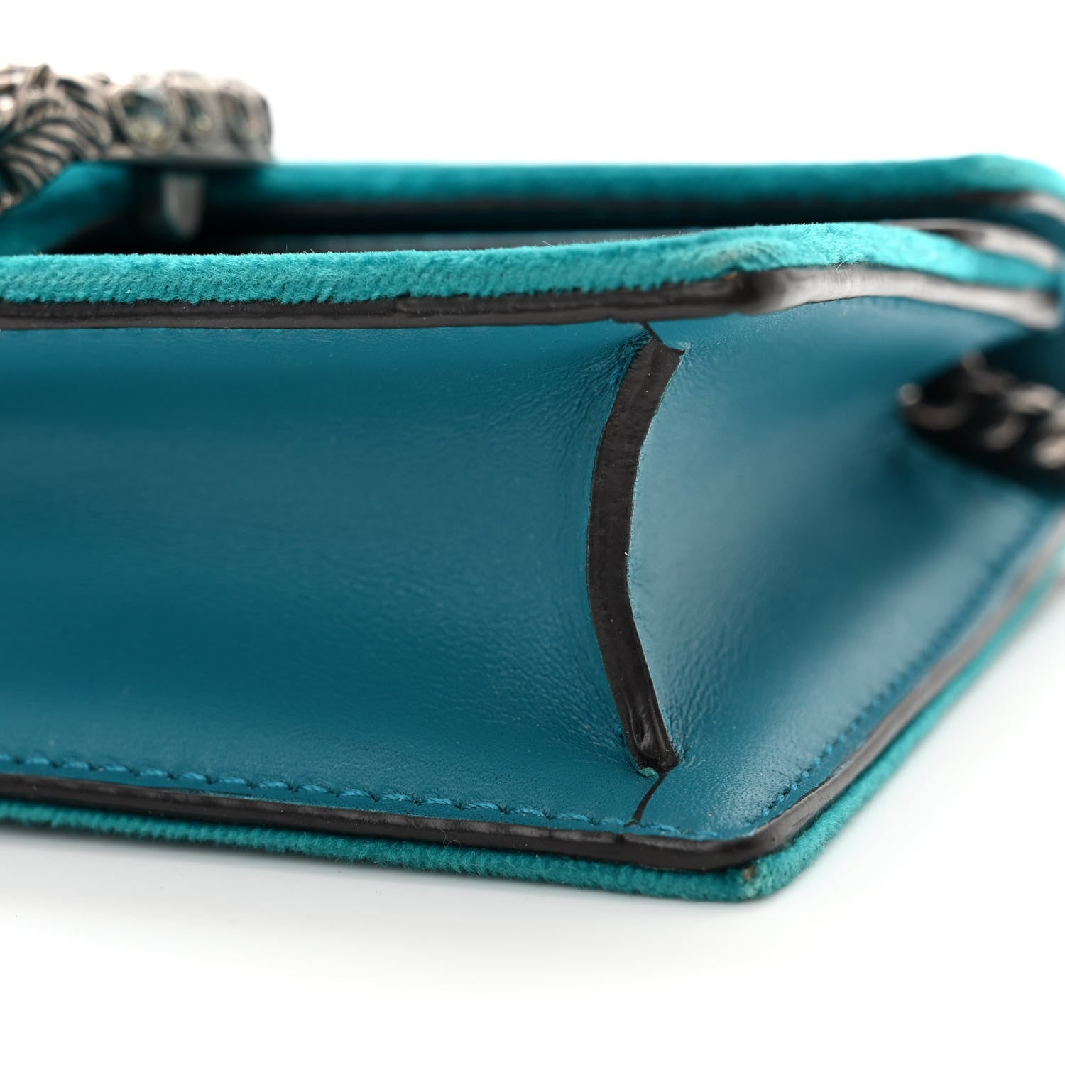 Gucci Velvet Super Mini Dionysus Shoulder Bag Pavone Cyan 9 of 10