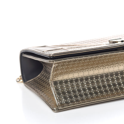 Christian Dior Metallic Patent Micro-Cannage Medium Diorama Flap Bag Gold 6 of 11