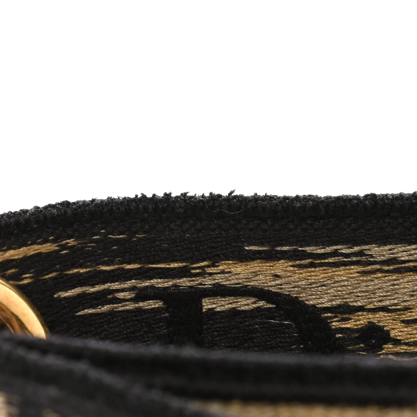 Canvas Mizza Embroidered Leopard Shoulder Strap Beige Black