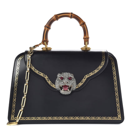 Gucci Calfskin Bamboo Medium Thiara Top Handle Bag Black 1 of 14